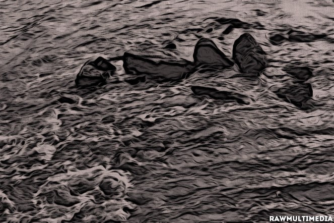 Waves Crashing on Rocks in Water - Life Dark Photography RawMultimedia New York City Art - c